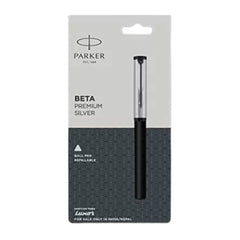 Parker Beta Premium Chrome Trim Fountain Pen Silver and Gold (MRP - Rs. 200)