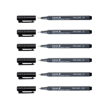 Camel Fine Liner Pens - 6 Pens