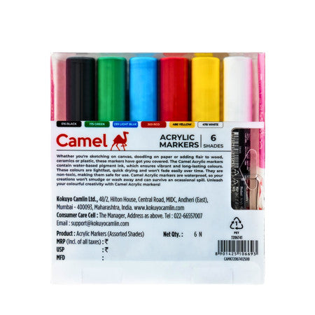 Camel Acrylic Markers - 6 Shades
