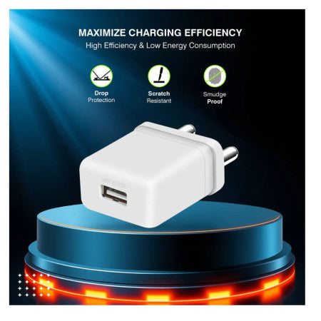 ERD USB-A Mobile Charger Adapter – 12W (White) TC-103