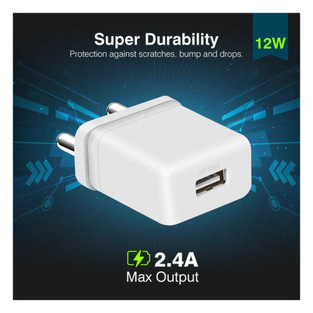 ERD USB-A Mobile Charger Adapter – 12W (White) TC-103