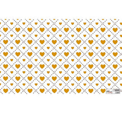 Gift Wrapping Paper - Golden Heart Print, Pack of 25 Sheets 70x48cm - 5019