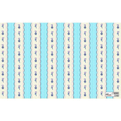 Gift Wrapping Paper - Blue & White Strip Print, Pack of 25 Sheets 70x48cm - 5129