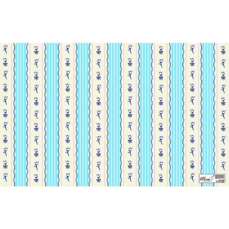 Gift Wrapping Paper - Blue & White Strip Print, Pack of 25 Sheets 70x48cm - 5129
