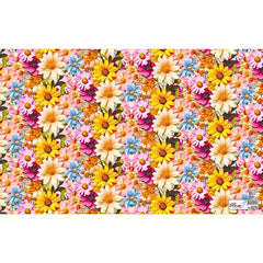 Gift Wrapping Paper - Multicolour Flower Print, Pack of 25 Sheets 70x48cm - 5270