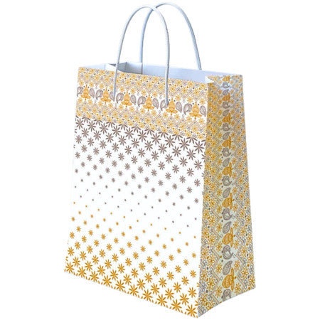 Gold & Silver Traditional Art Print Paper Bag (Large) - GS-L-105