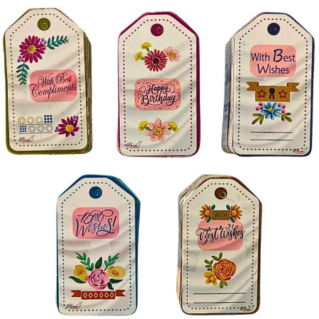 Flower Best Wishes Gifting Tags 50x5 Designs - 250 Tags