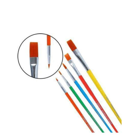 Doms Colourmate Brushes Flat & Round - Assorted Pack of 5