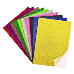 JB9 Glitter Sheet A4 - Self Adhesive - Pack of 10 Mix Colour - 158