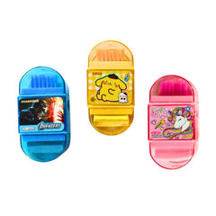 3-in-1 Pencil Eraser & Sharpener with Brush Multicolour - Mix Design