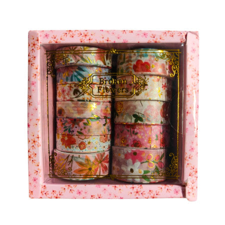 Washi Floral Tape Pack of 12pcs Mix Size - XM-TZ2975