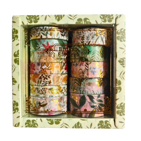 Washi Floral Tape Pack of 12pcs Mix Size - XM-TZ2975
