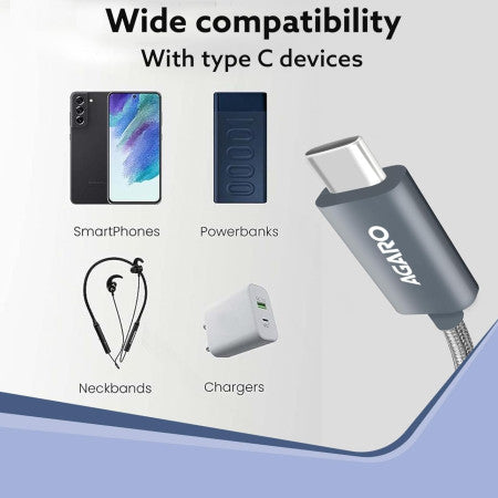 Agaro Braided Cable USB-A to Type C Charging+Data Cable