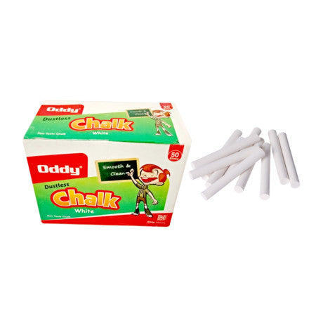Oddy White Dustless Chalk - Pack of 50