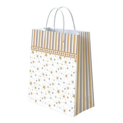 Gold & Silver Star Print Paper Bag (Small) - GS-S-102