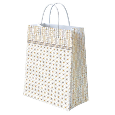 Gold & Silver Micro Dot Print Paper Bag (Medium)- GS-M104