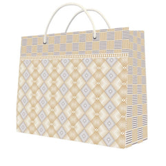 Gold & Silver Inter Locking Pattern Art Print Paper Bag (Horizontal-Medium)- GS-MH-103