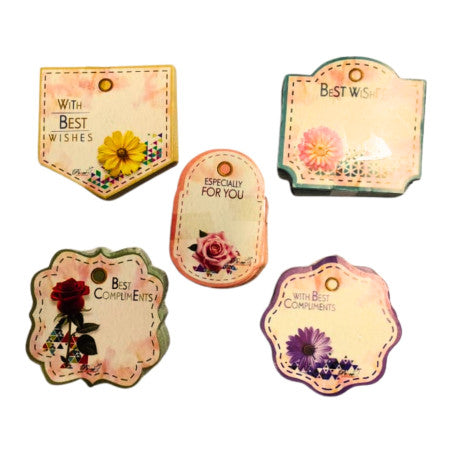 Flower Best Wishes Gifting Tags 50x5 Designs - 250 Tags