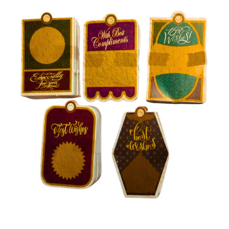 Golden Gifting Tags 50x5 Designs - 250 Tags