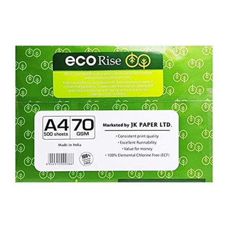 JK Eco Rise Copier Paper - A4, 500 Sheets, 70 GSM, 1 Ream