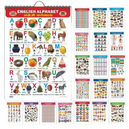 My First All in One Charts Hindi-English - 20 Topics