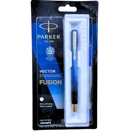 Parker Vector Standard Fusion Gold Trim Roller Ball Pen - VD030 (MRP - Rs. 440)