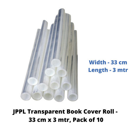 JPPL Transparent Book Cover Roll - 33 cm x 3 mtr