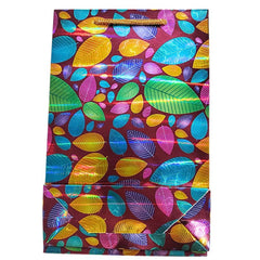 Sticker Bazaar Leaf Print Glossy Paper Bag (12x8x3inch)