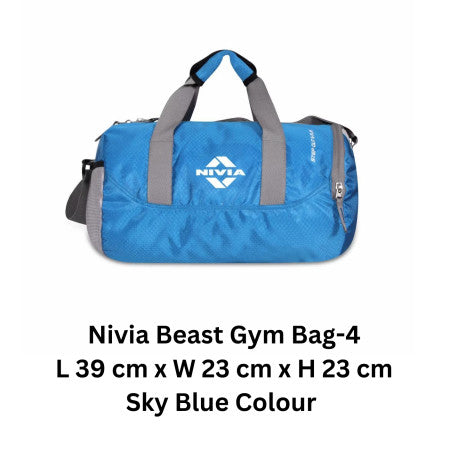 Nivia Beast Gym Bag-4 Sky Blue 23 Ltr - (BG-5183SB)