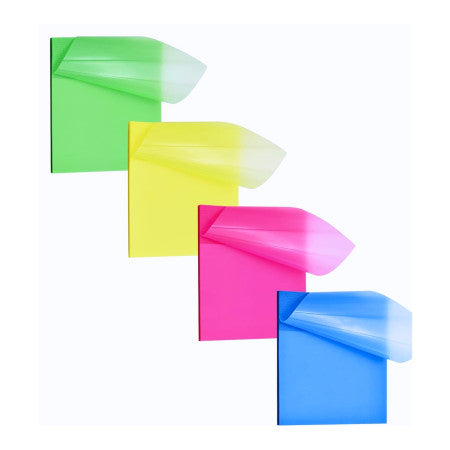Oddy Re -Stick Colour Transparent Notes -75mm x75mm, 50 Sheet (RSN-TN-3X3)