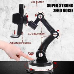 Long Neck One Button Pop-Up Suction Cup - Car Mobile Holder-360°