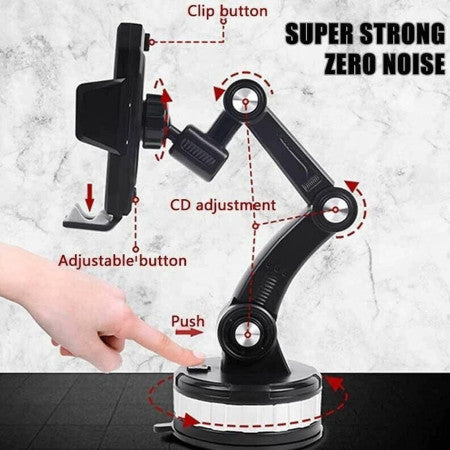 Long Neck One Button Pop-Up Suction Cup - Car Mobile Holder-360°