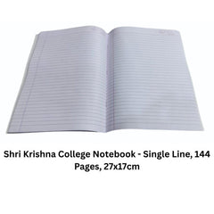 Shri Krishna College Notebook - Single Line, 144 Pages, 27x17cm