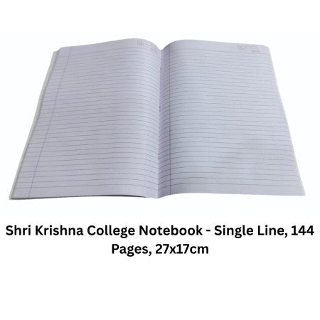 Shri Krishna College Notebook - Single Line, 144 Pages, 27x17cm