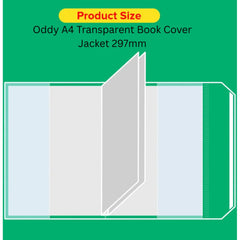 Oddy A4 Transparent Book Cover Jacket 297mm (Pack of 10)- BCJ-02-10