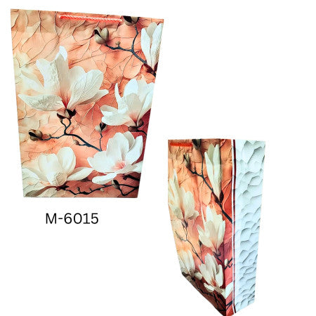 3D Flower Print Paper Bag (Meduim)- M-6015