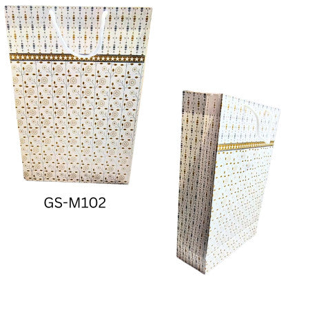 Gold & Silver Straight Branch Print Paper Bag (Medium)- GS-M102