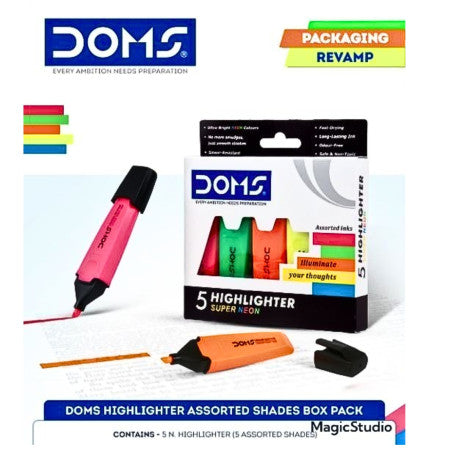 Doms Neon Highlighter - Assorted