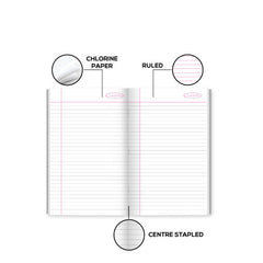 Saathi A4 Register - Single Line, 224 Pages, 29.7x21cm (02351024) - Mrp-90