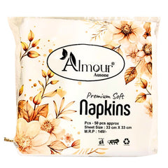 Almour Ausone Premium Soft Napkins 50 pulls 33 x33cm - 2 Ply