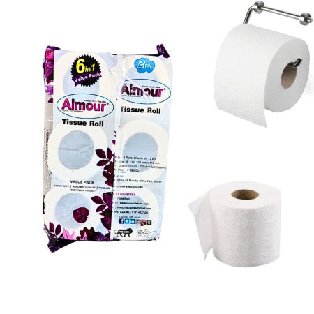 Almour Tissue Toilet Roll 6pcs Pack - 2 ply