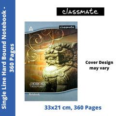 Classmate Hard Bound Register - Single Line, 384 pages, 33x21 cm (02670329)