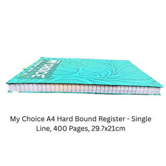 My Choice A4 Hard Bound Register - Single Line, 400 Pages, 29.7x21cm
