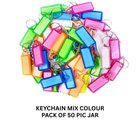 JB9 Plastic Key Chain Mix Colour 50 Pcs Jar