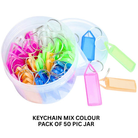 JB9 Plastic Key Chain Mix Colour 50 Pcs Jar