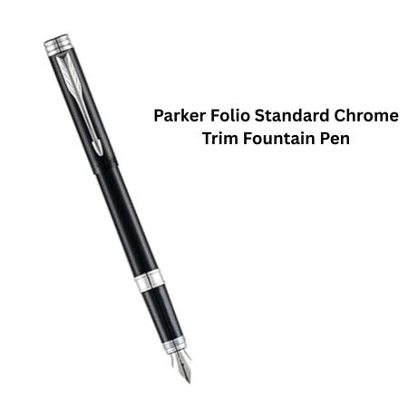 Parker Folio Standard Chrome Trim Fountain Pen - FO-003(MRP - 370)
