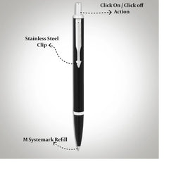 Parker Latitude Matte Black Chrome Trim Ball Pen - LA005(MRP - 280)