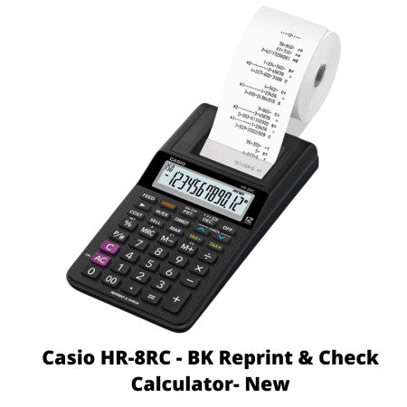 Casio HR-8RC - BK Reprint & Check Calculator- New
