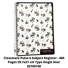 Classmate Pulse 6 Subject Register - 400 Pages 29.7x21 cm