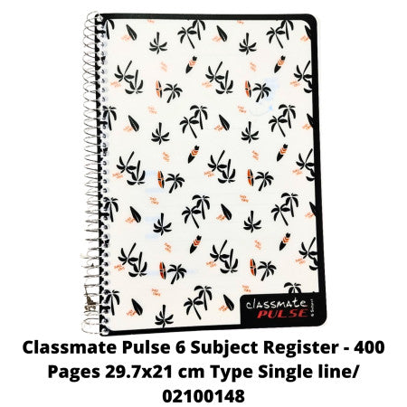 Classmate Pulse 6 Subject Register - 400 Pages 29.7x21 cm